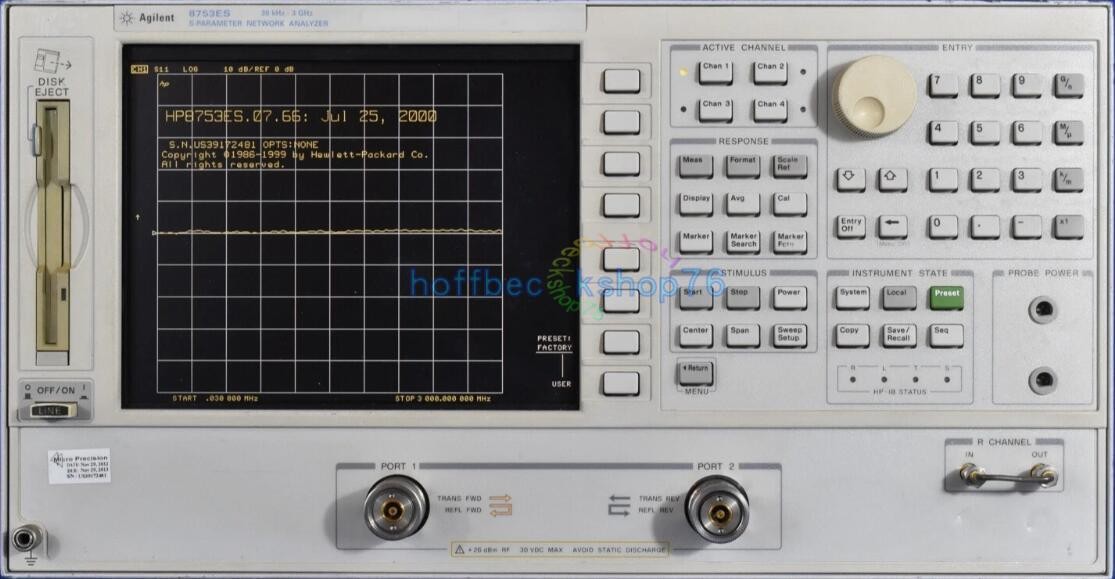 1PCS Agilent 8753ES 30kHz-3GHz Network Analyzer USED
