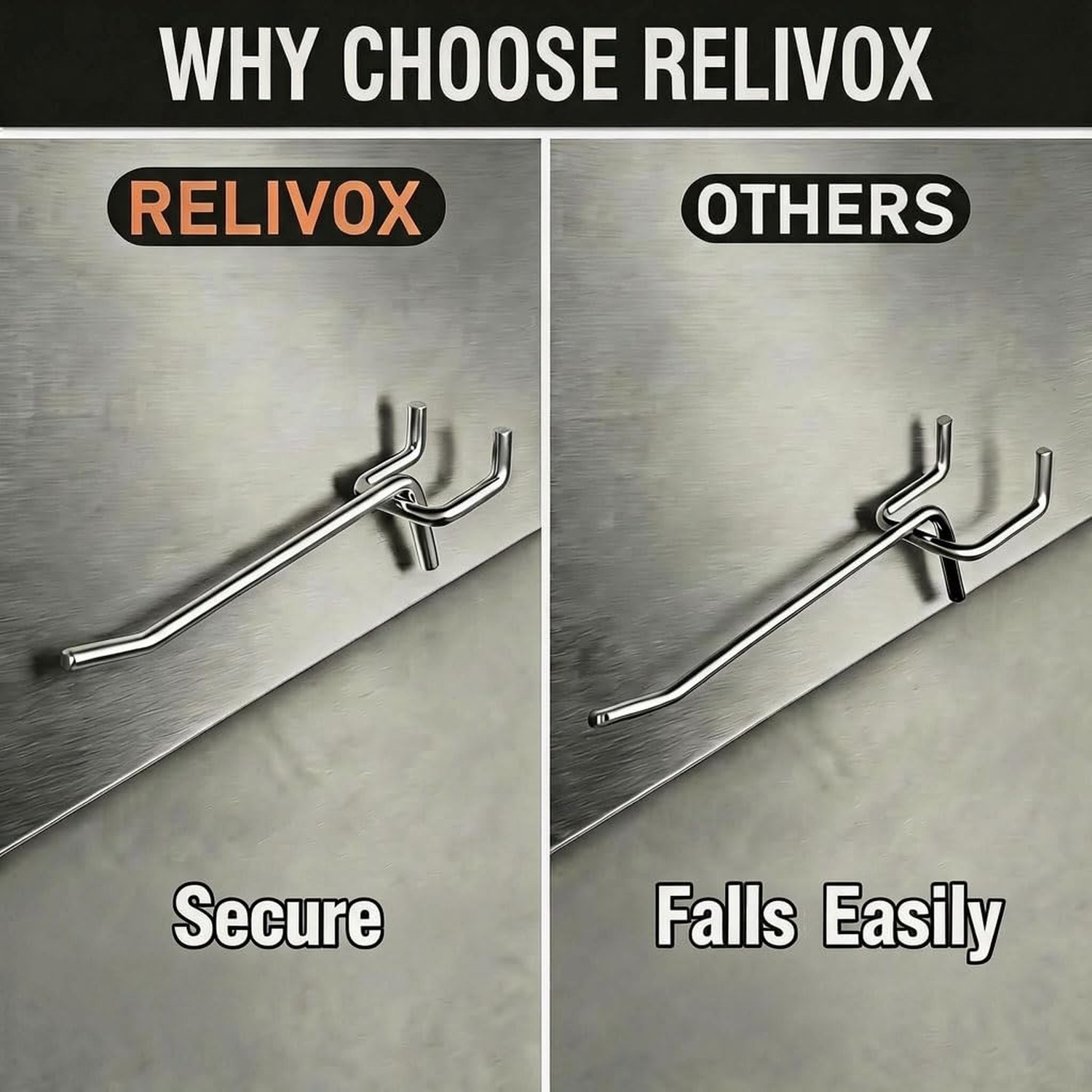 36 Pack Heavy Duty Pegboard Hooks, Assorted Sizes Metal Hangers | Double-pron...