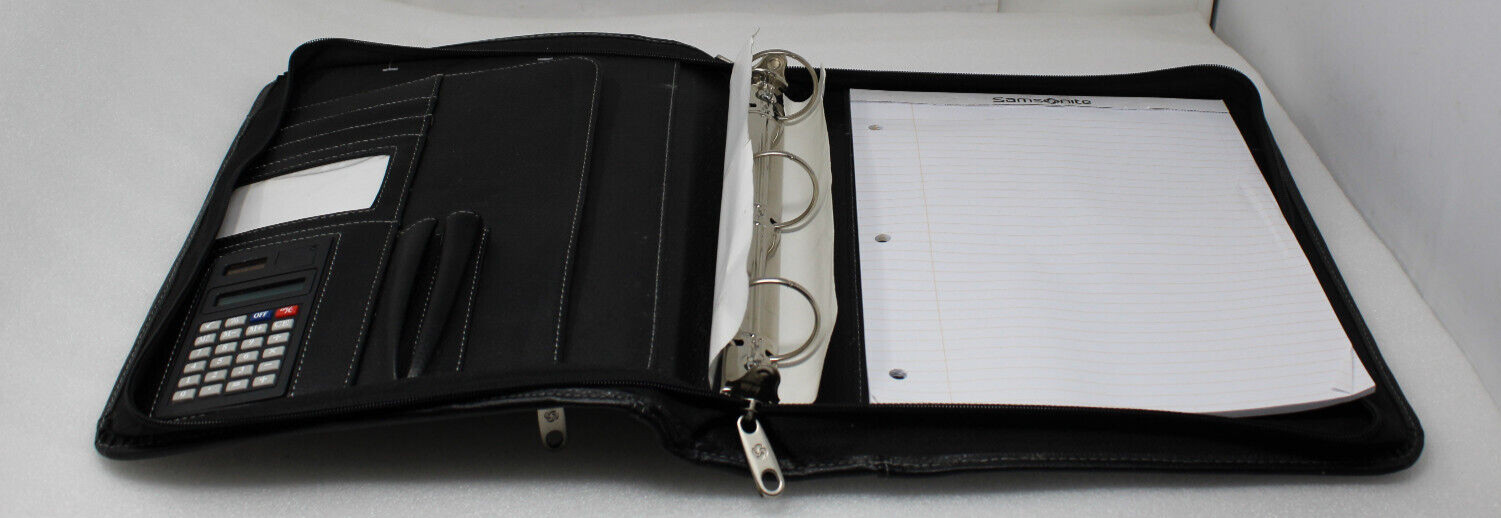 Samsonite 3 Ring Business Binder Zip Around w/ Calculator