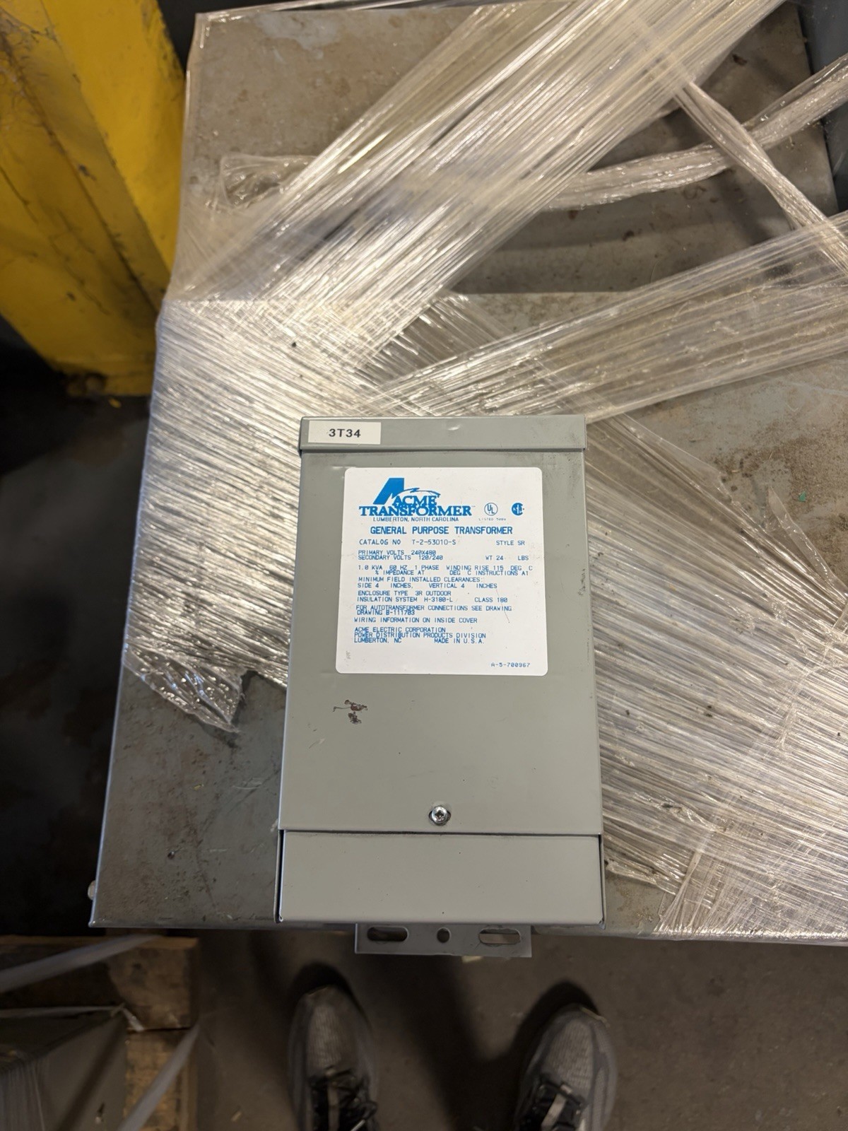 Acme T-2-53010-S Shielded Transformer 1.0 KVA 240/480V Pri 120/240V T253010S