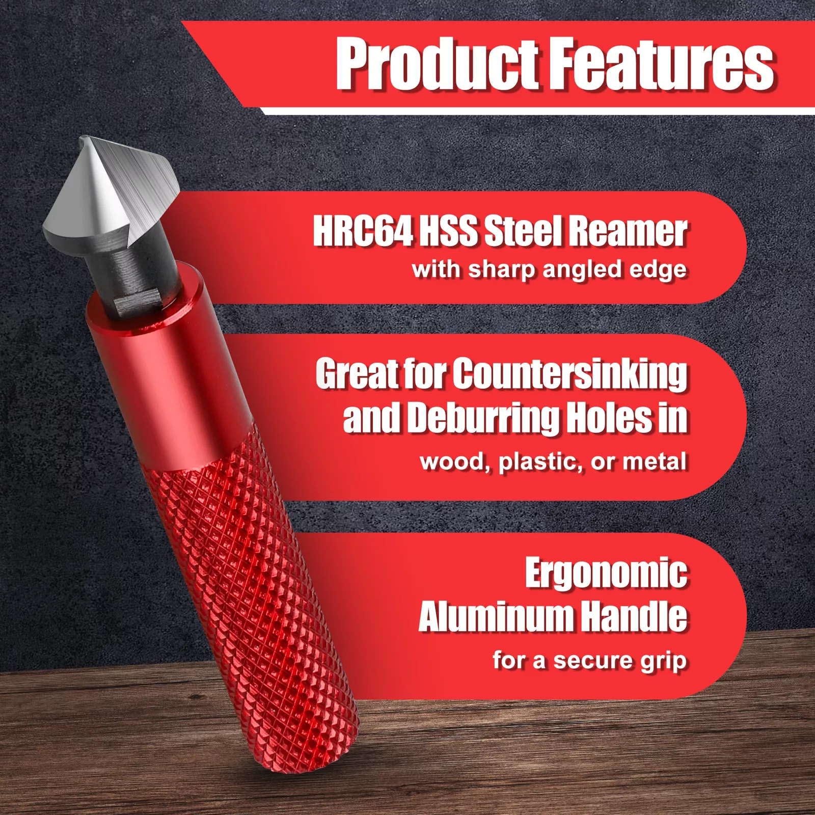 Deburring Tool Countersink Hand Reamer with 10PC Extra Blades Kit for Metal