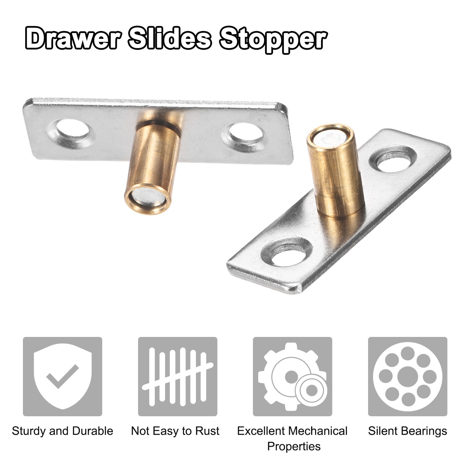 2-Pack Roller Guide Sliding, 5.5mm/0.22" Dia Sliding Floor Guide [Gold]