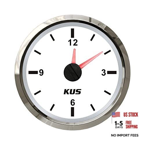 52mm 2 inch Clock Meter Gauge for Car RV Sedan Boat Truck12-hour Format with
