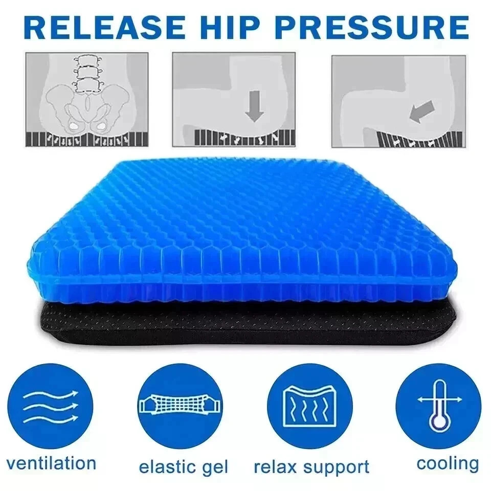Gel Seat Cushion Double Thick Egg Seat Cushion Non-Slip Cover Breathable