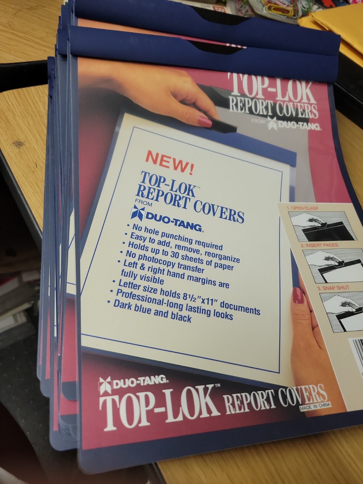 Duo-Tang Top Lok Report Covers Dark Blue,  39 each - Brand New!  See Pictures