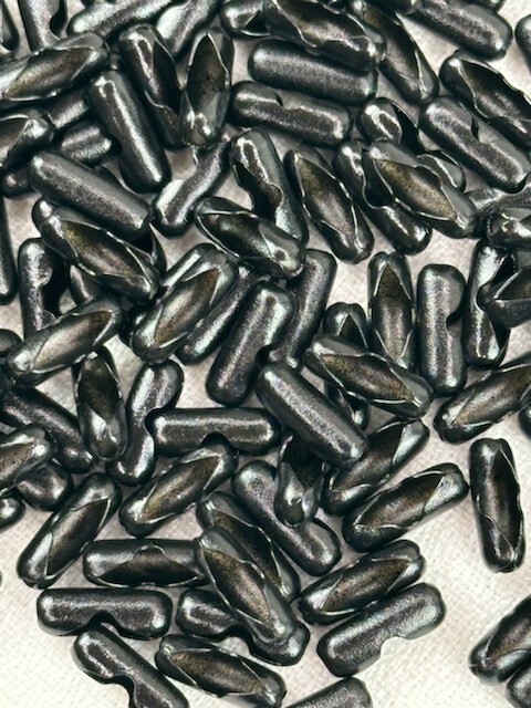 10 Ten USA Made And Shipped #6 Black Coated Ball Chain Connectors