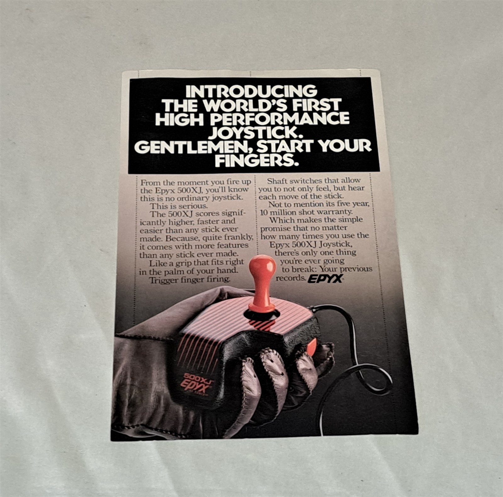 Epyx 500XJ Joystick Print Ad Advertisement