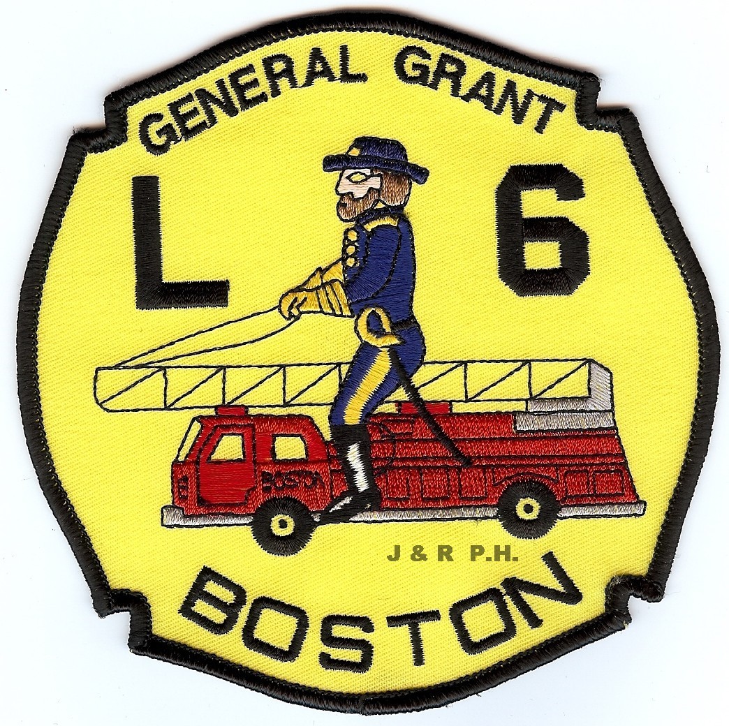 Boston  Ladder - 6  "General Grant thin border", MA (5" x 5" size) fire patch