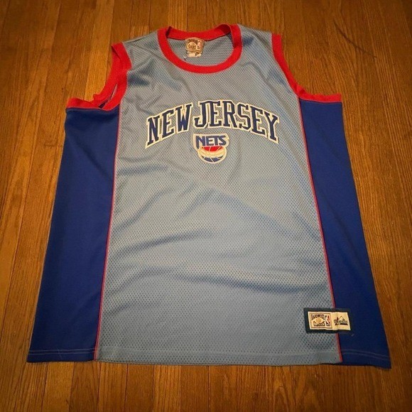 New Jersey Nets NBA Hardwood Classics Jersey Sky Blue Vintage Throwback Size 3X