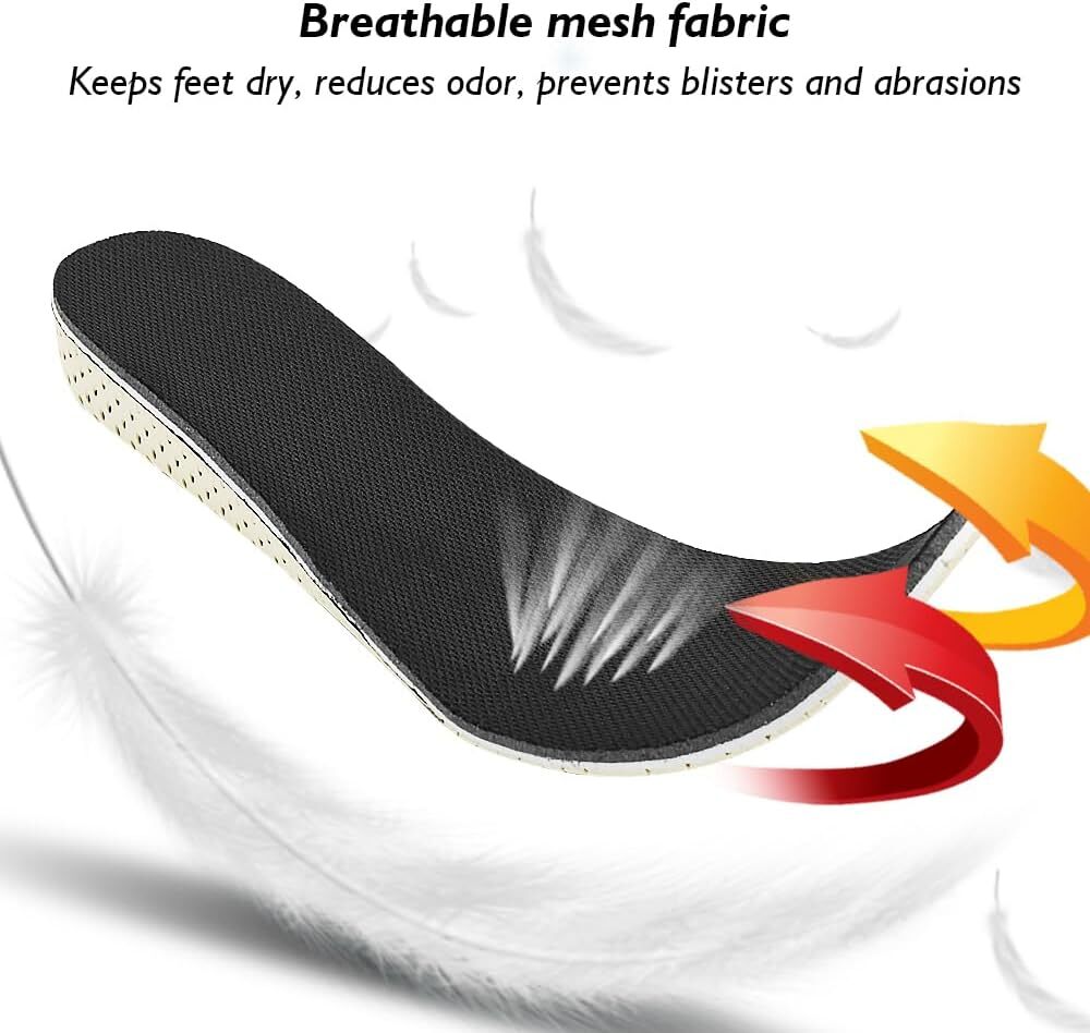 Height Increase Insoles Soft Breathable Memory Foam Full Length Height Increase