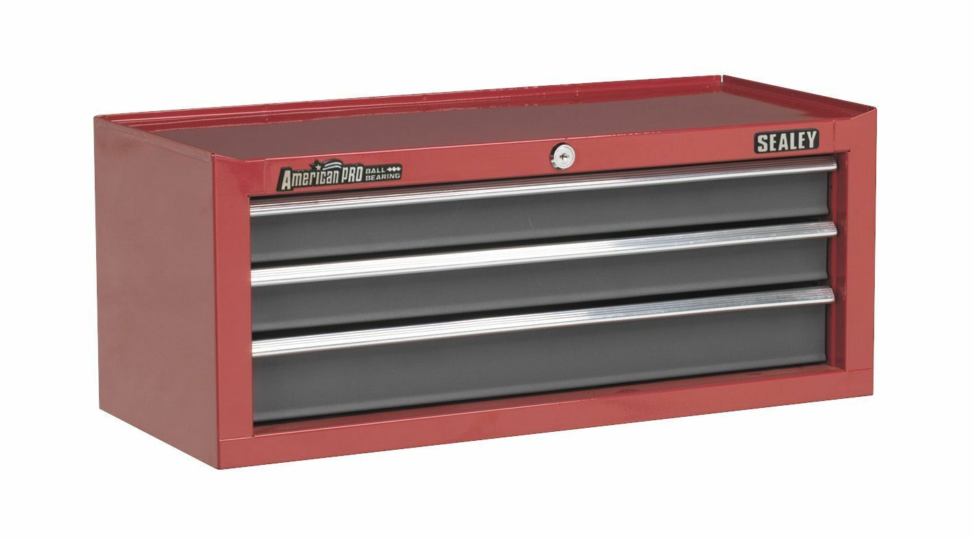 Sealey AP22309BB Mid-Box 3 Drawer with Ball-Bearing Slides - Red/Grey