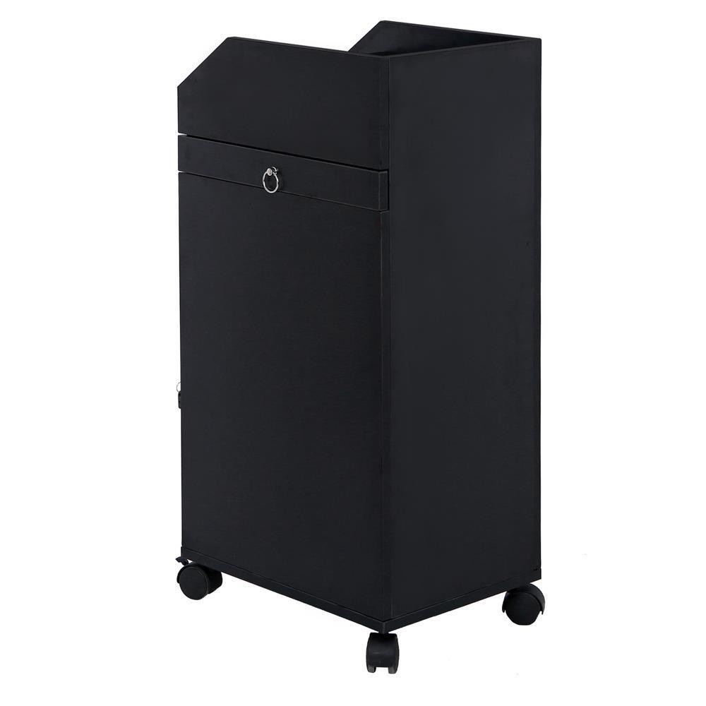 Black Salon Trolley Rolling Cart Beauty Drawer Lockable Cabinet w/4Wheel 4Holder