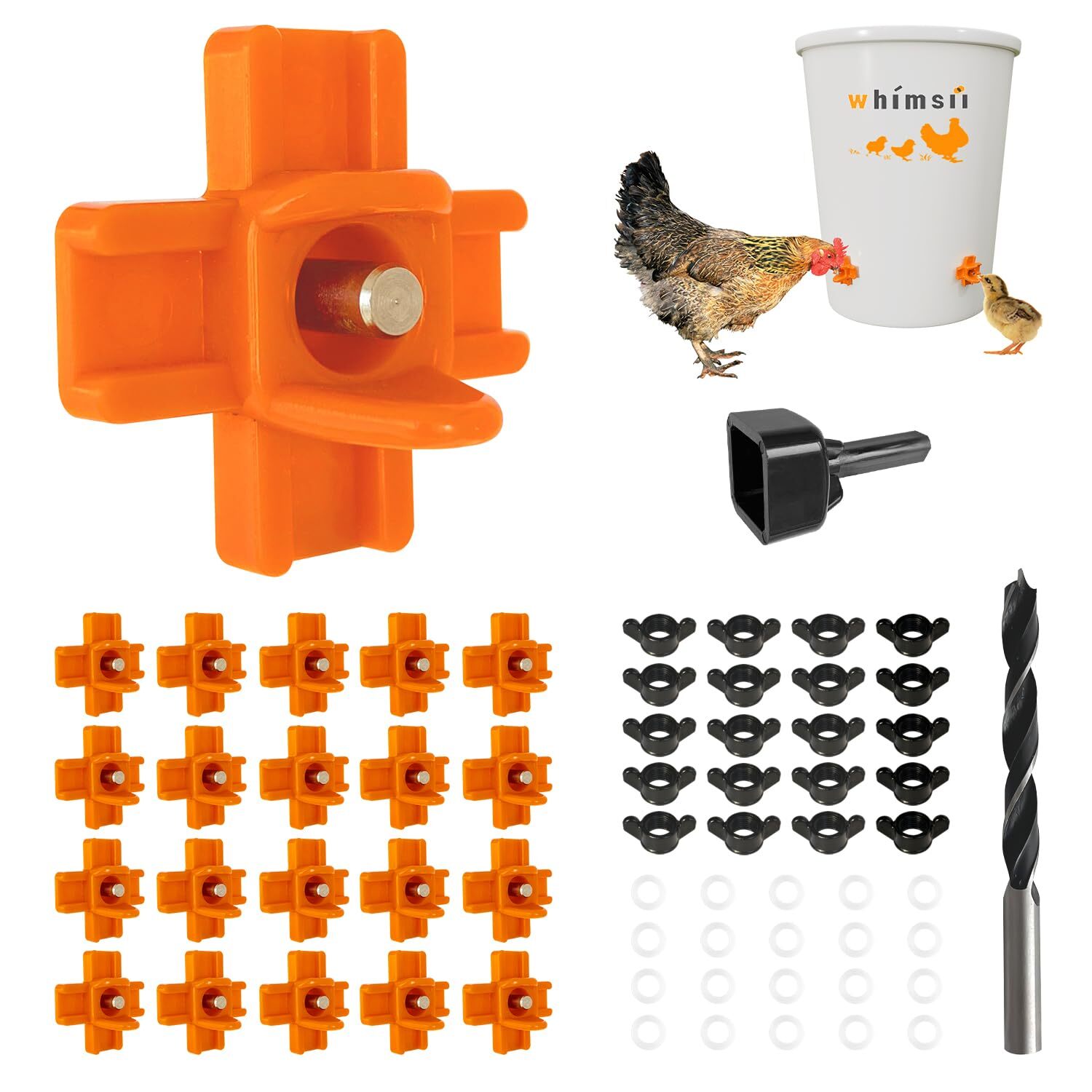 20 Pack Horizontal Poultry Water Nipples Chicken Coop Water Nipples for Bucket