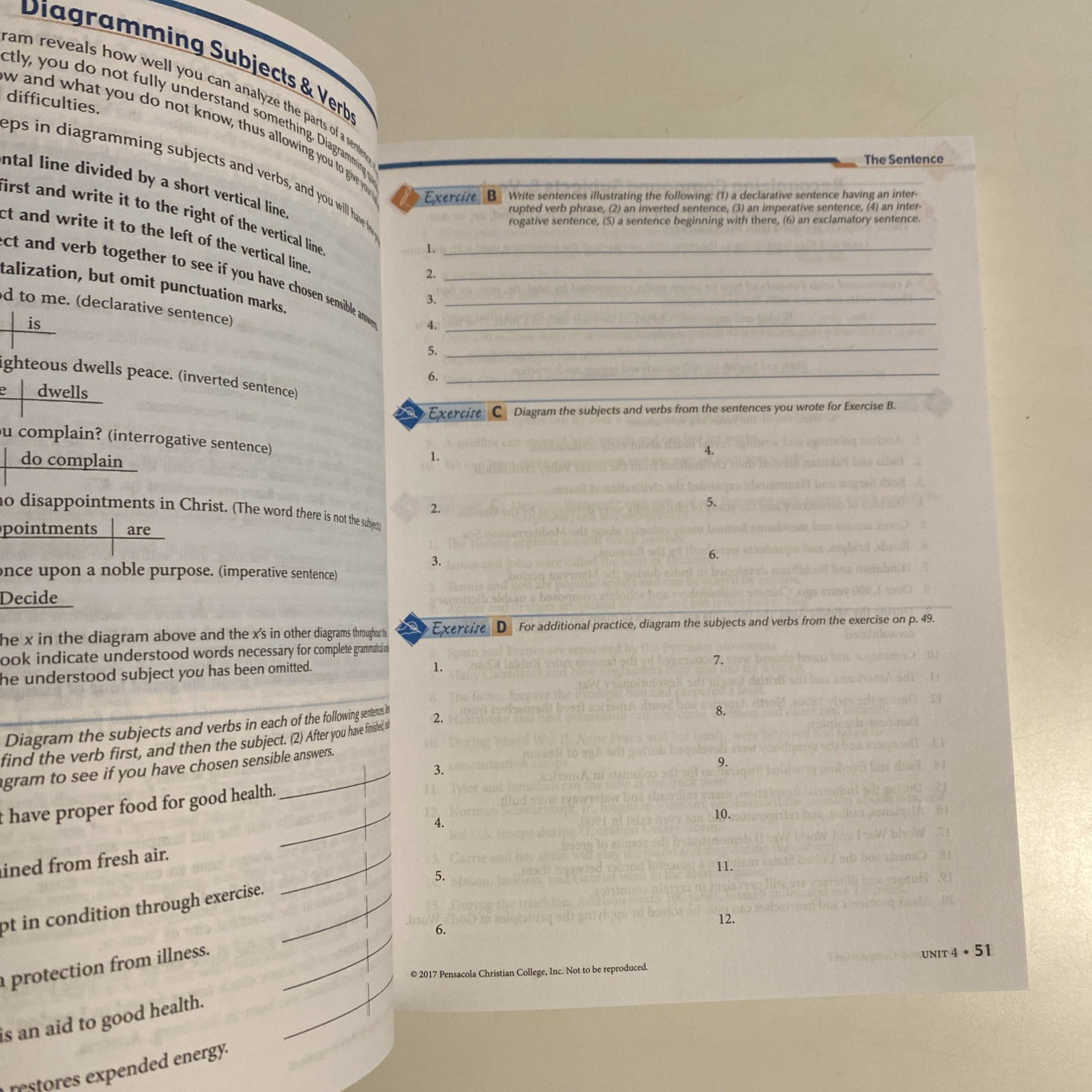 Abeka Grammar & Composition I Work Text Sixth Edition Like New