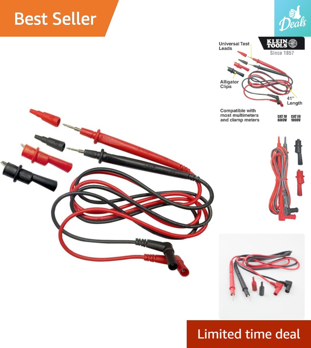 Category III 1000V Klein  Lead Set - Durable and Versatile Electric Testing