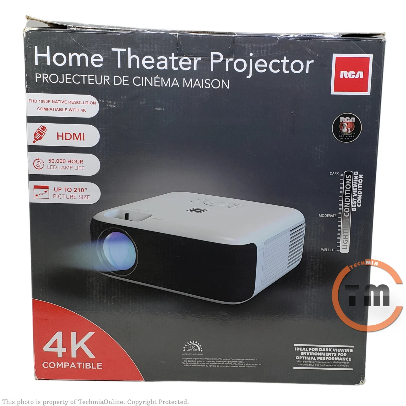 RCA RPJ275 Native 1080P 4K Compatible Home Theater Projector (1920 X 1080)™