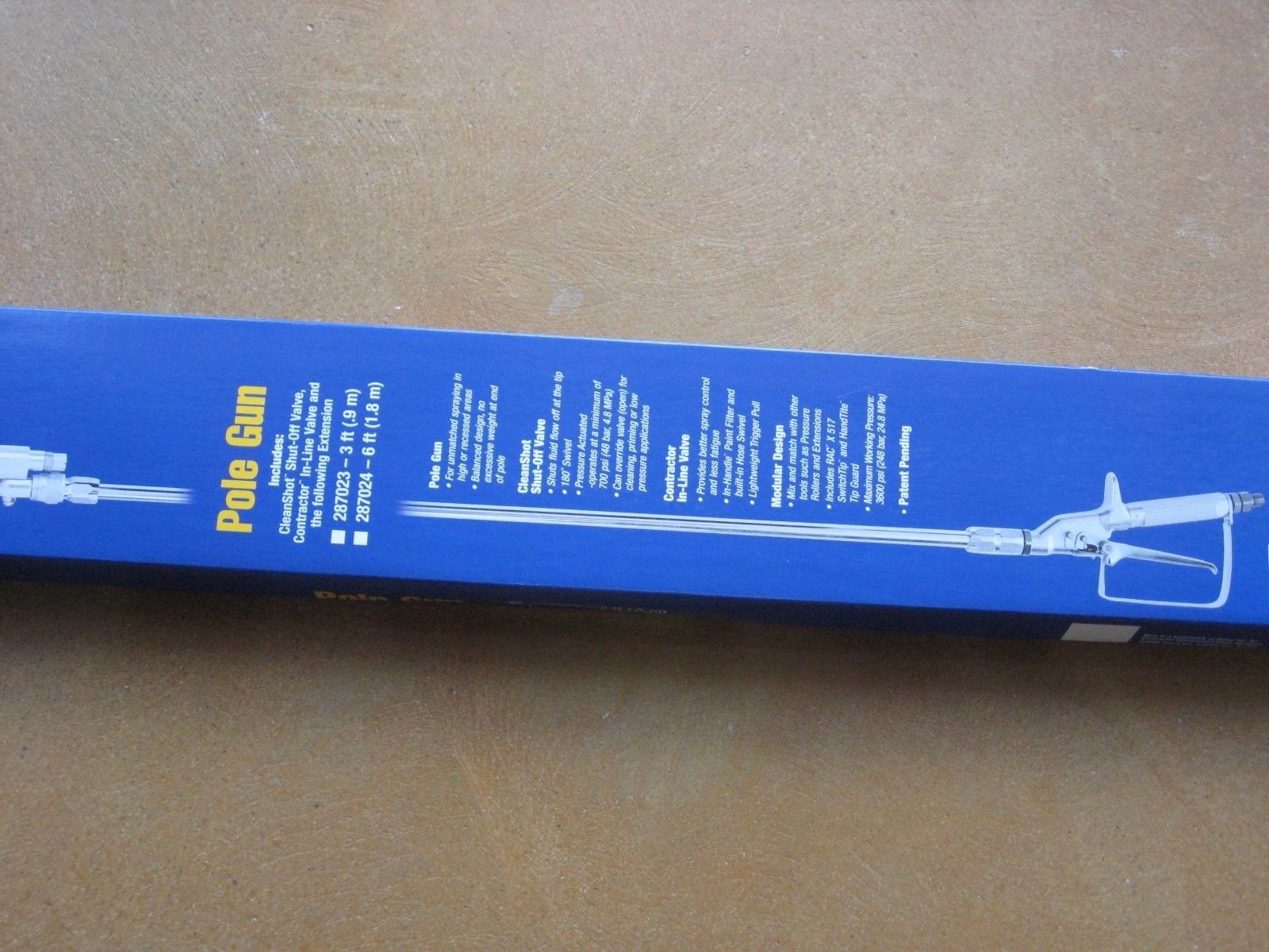 Graco 3' Pole Gun with Contractor Inline Valve, CleanShot Valve, Tip 287023