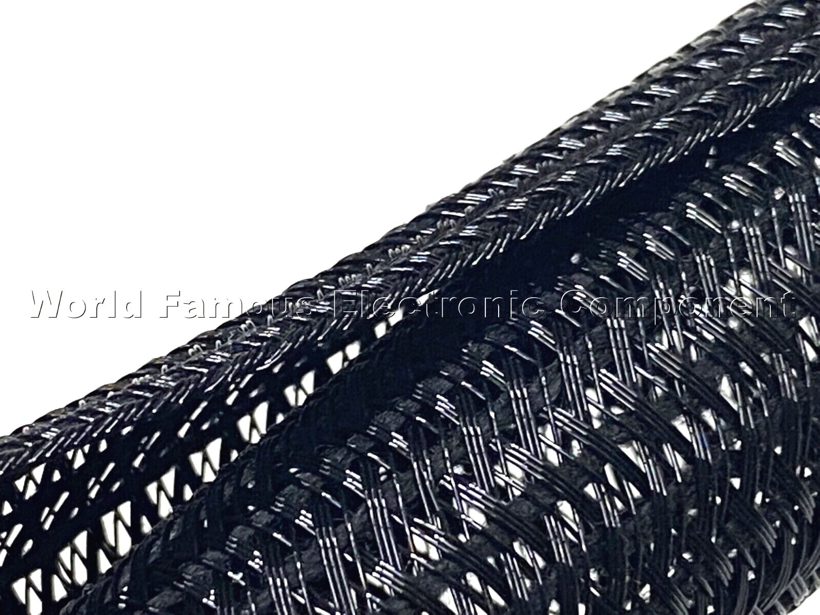1 1/4" Black Split Braided Cable Sleeving , Split Loom , Wrap -USA