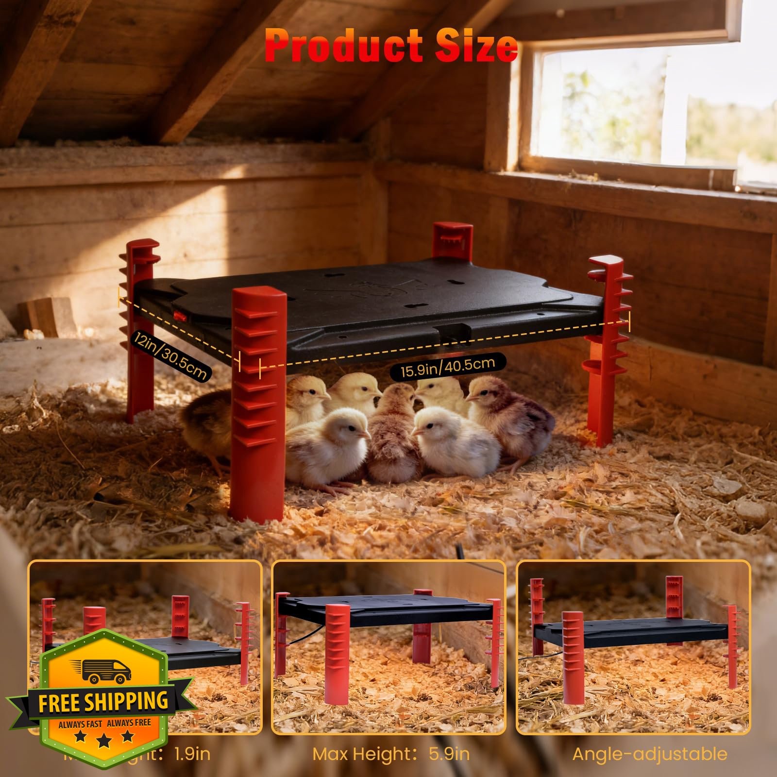 Smart Chicken Brooder Heater Plate 25 Chicks 150W Adjustable Temp