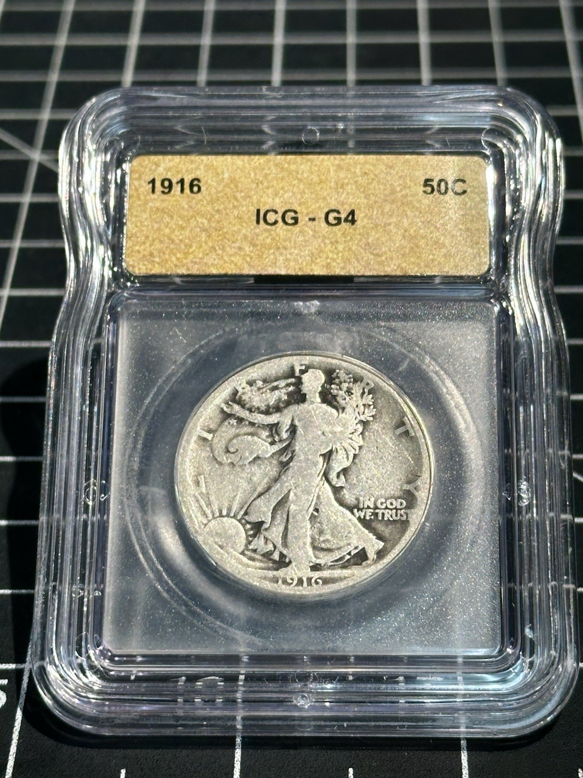 1916 Walking Liberty Half Dollar 50c ICG G4