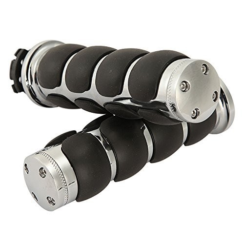 1 Pair Hand Grips Chrome Black-A