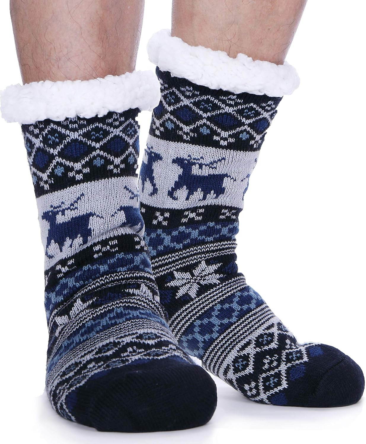 Mens Slipper Fuzzy Socks Fluffy Winter Cabin Cozy Warm Soft Fleece Thick Comfy G