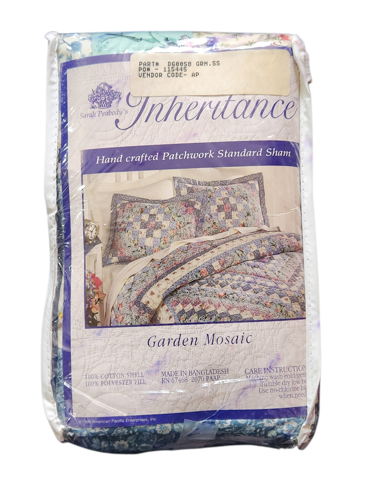 Sarah Peabody's Inheritance Standard Sham Garden Mosaic Multi-Color Patchwork
