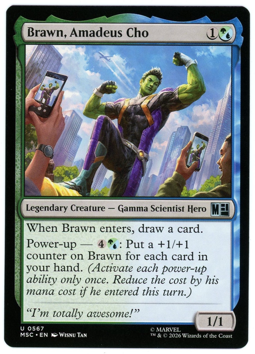 Brawn, Amadeus Cho - 0567 - Commander: Marvel Super Heroes MSC - MTG NM/M
