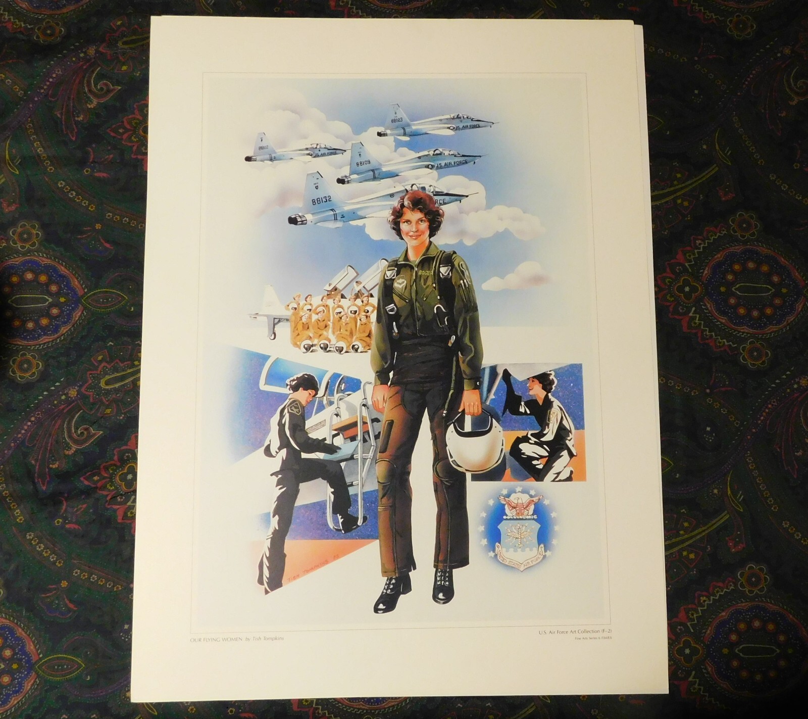 OUR FLYING WOMEN by Tish Tompkins (F-2) USAF Art Print Women in Air Force Poster