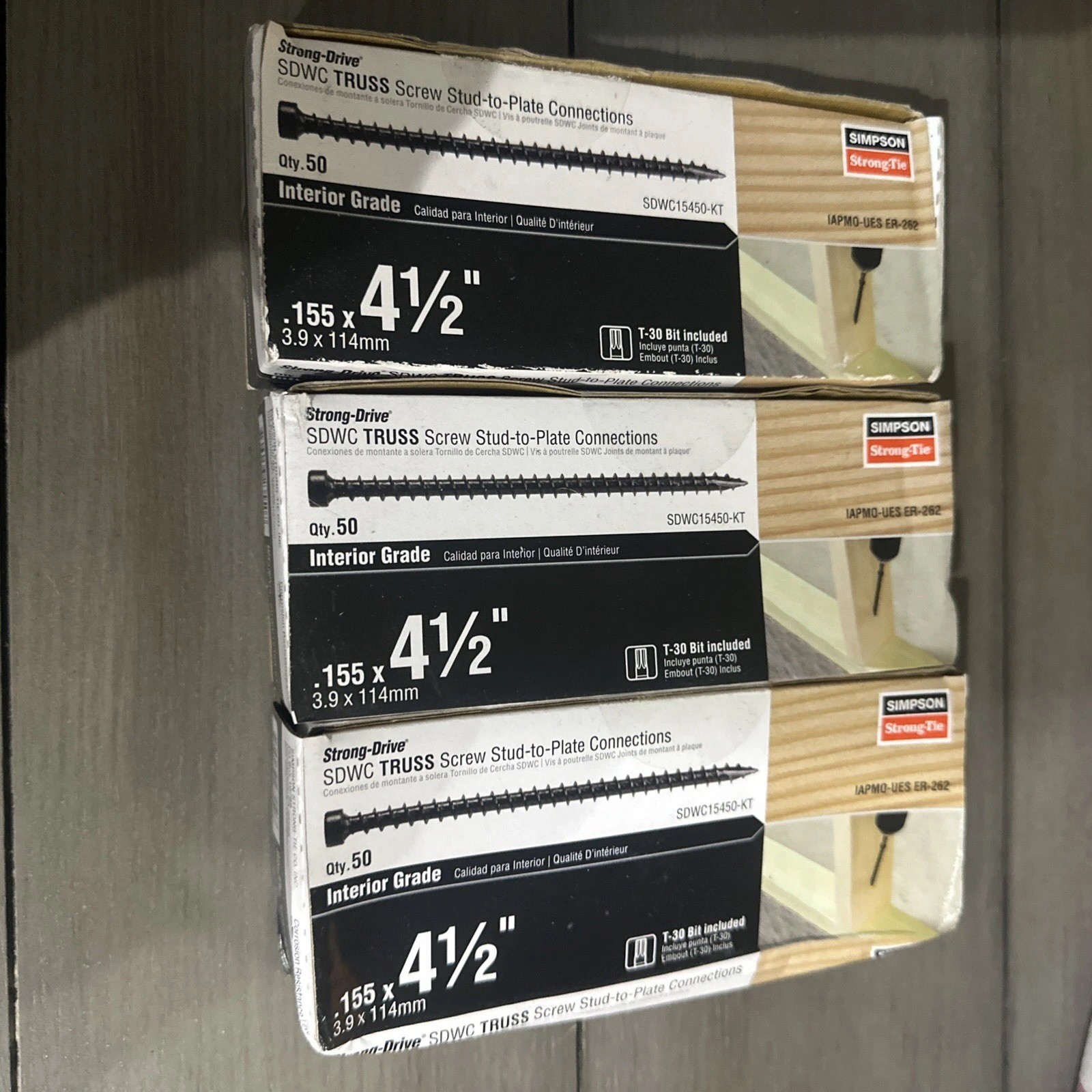 Simpson Strong-Tie SDWC15450-KT 4-1/2" Wood Screws Truss 50ct