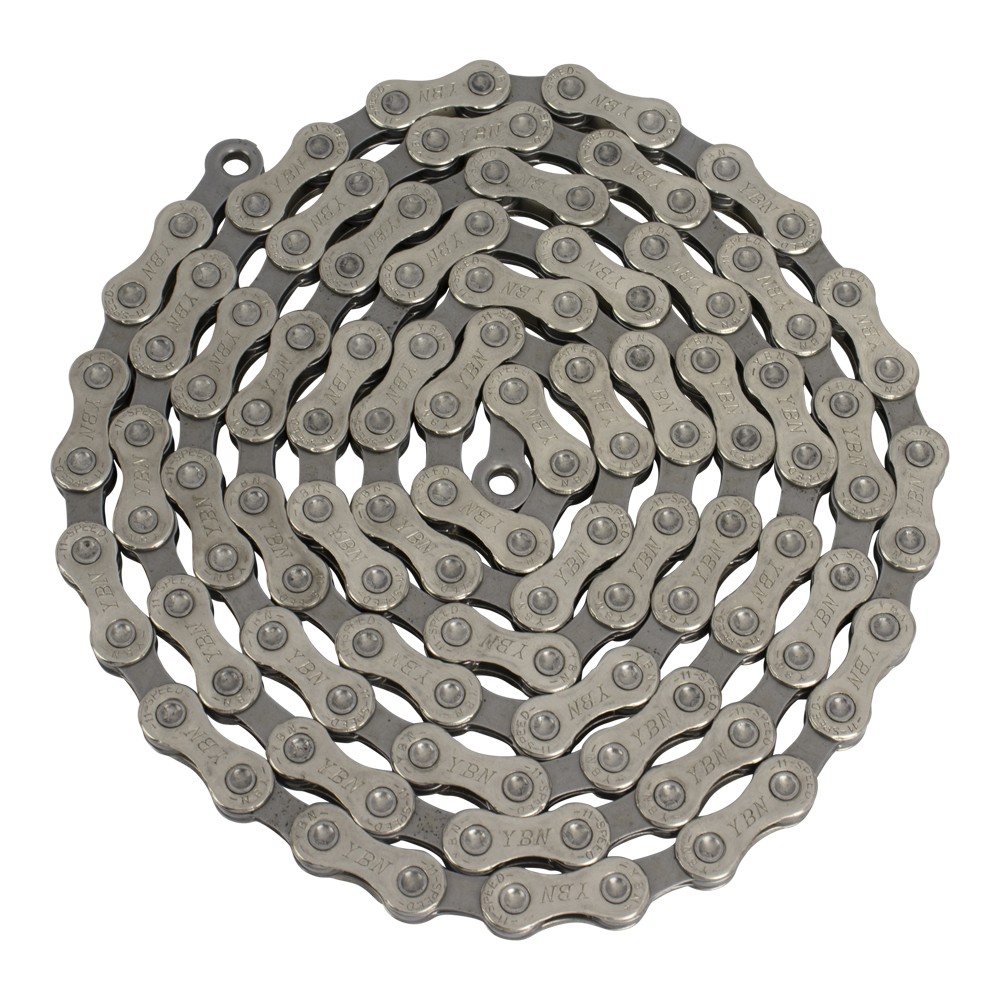 YBN Multispeed Bicycle Bike Chain 1/2  x 11/128 116 Links 11 Speed Chrome/Gray