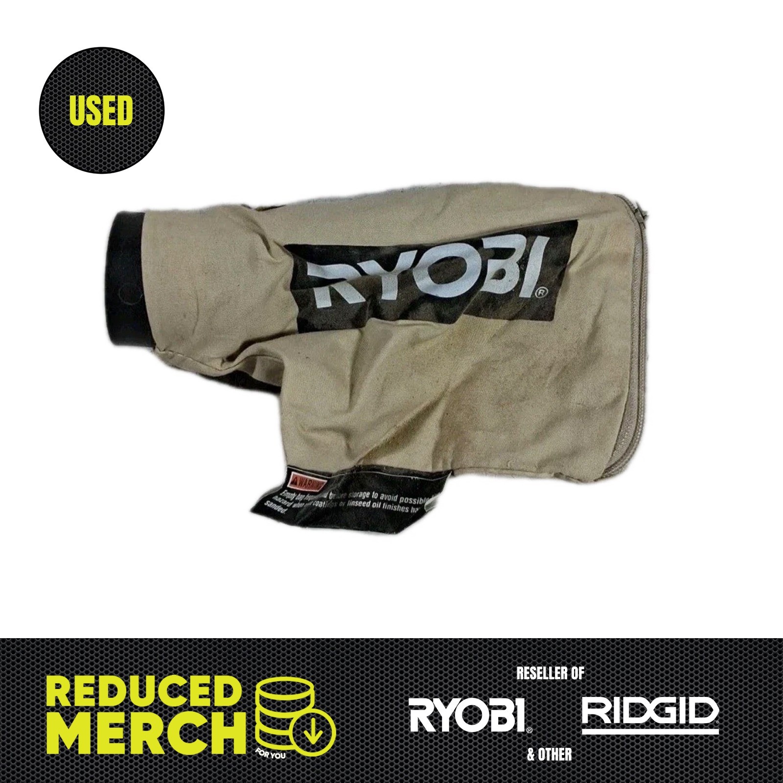 Ryobi OEM 39820001064 Sander Dust Bag BE319 W/SCRUFFS AND SCRATCHES a3