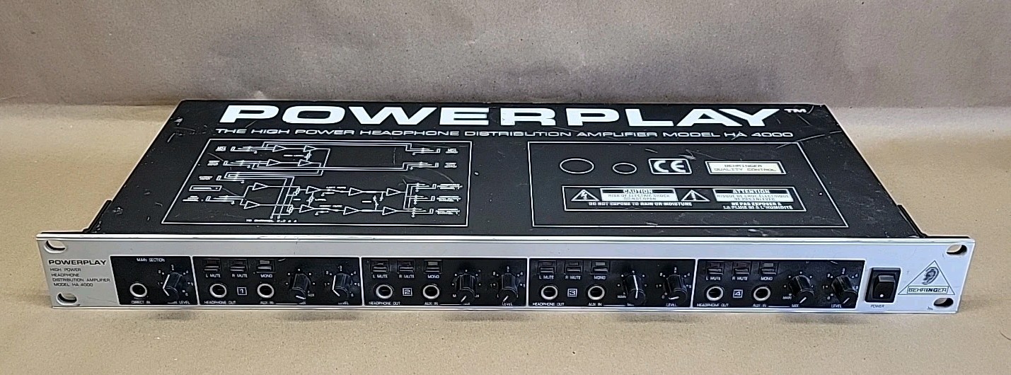 BEHRINGER POWERPLAY HA 4000 HEADPHONE DISTRIBUTION AMPLIFIER - TESTED & WORKING