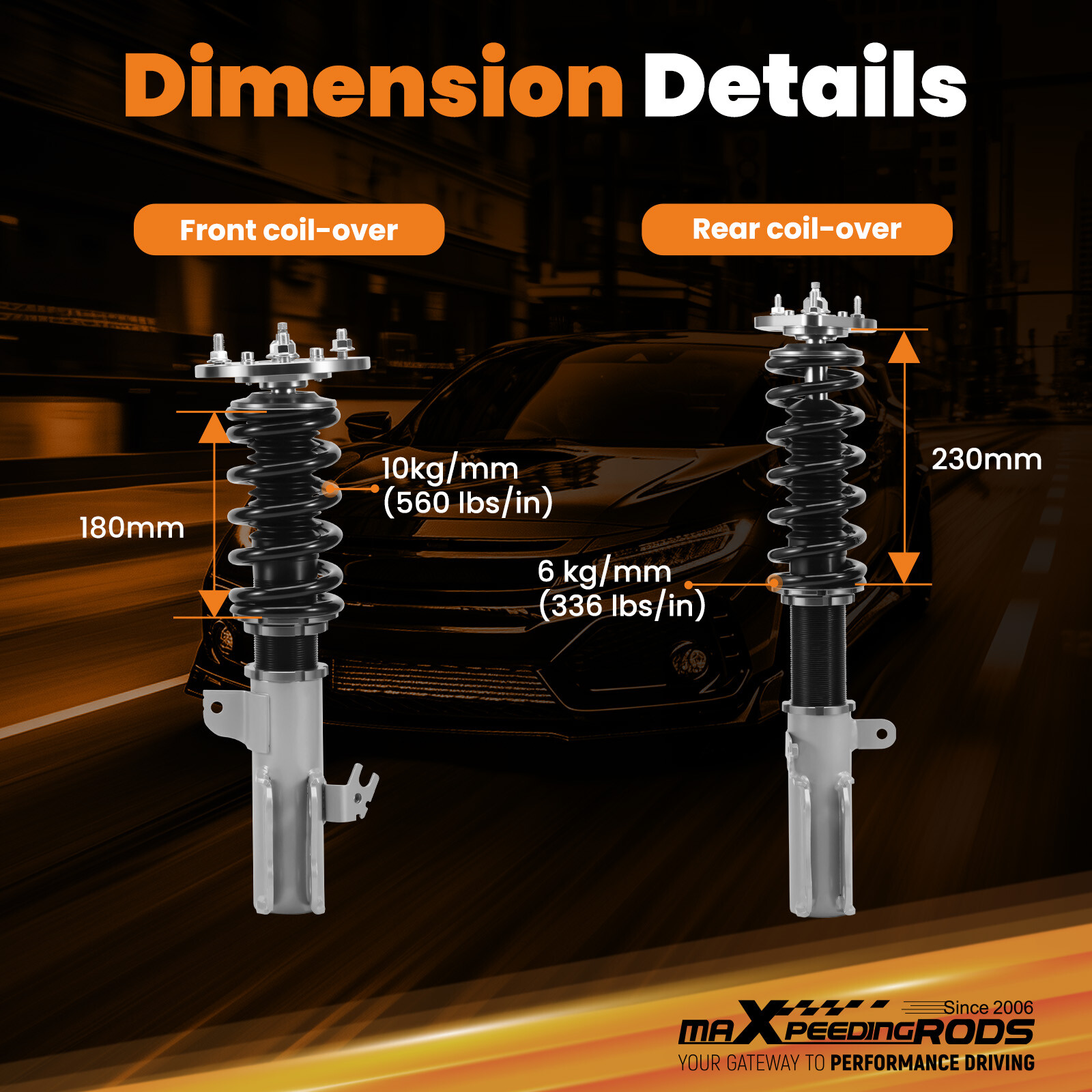 24 Step Damper Adjustable Coilovers Lowering Kit For Toyota Avalon 1995-2003