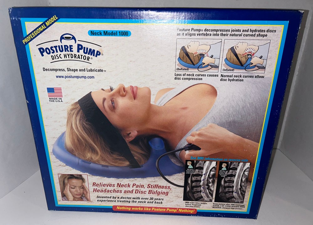 Posture Pump Disc Hydrator Neck Model 1000 Excellent In Box. U.S.A. Made!