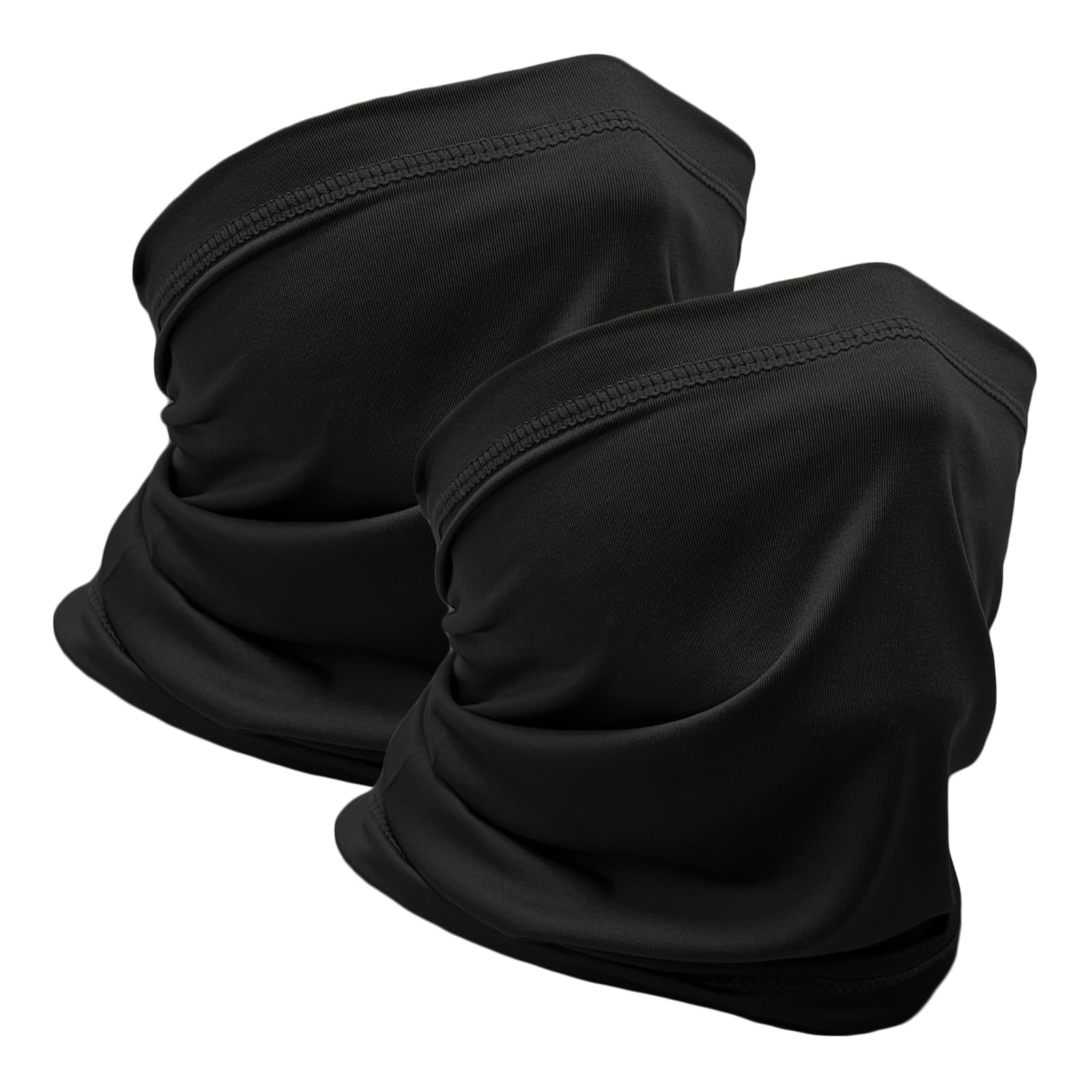 WOXVM 2 Pack Neck Gaiter Face Mask Breathable Sun Cooling One Size, Black