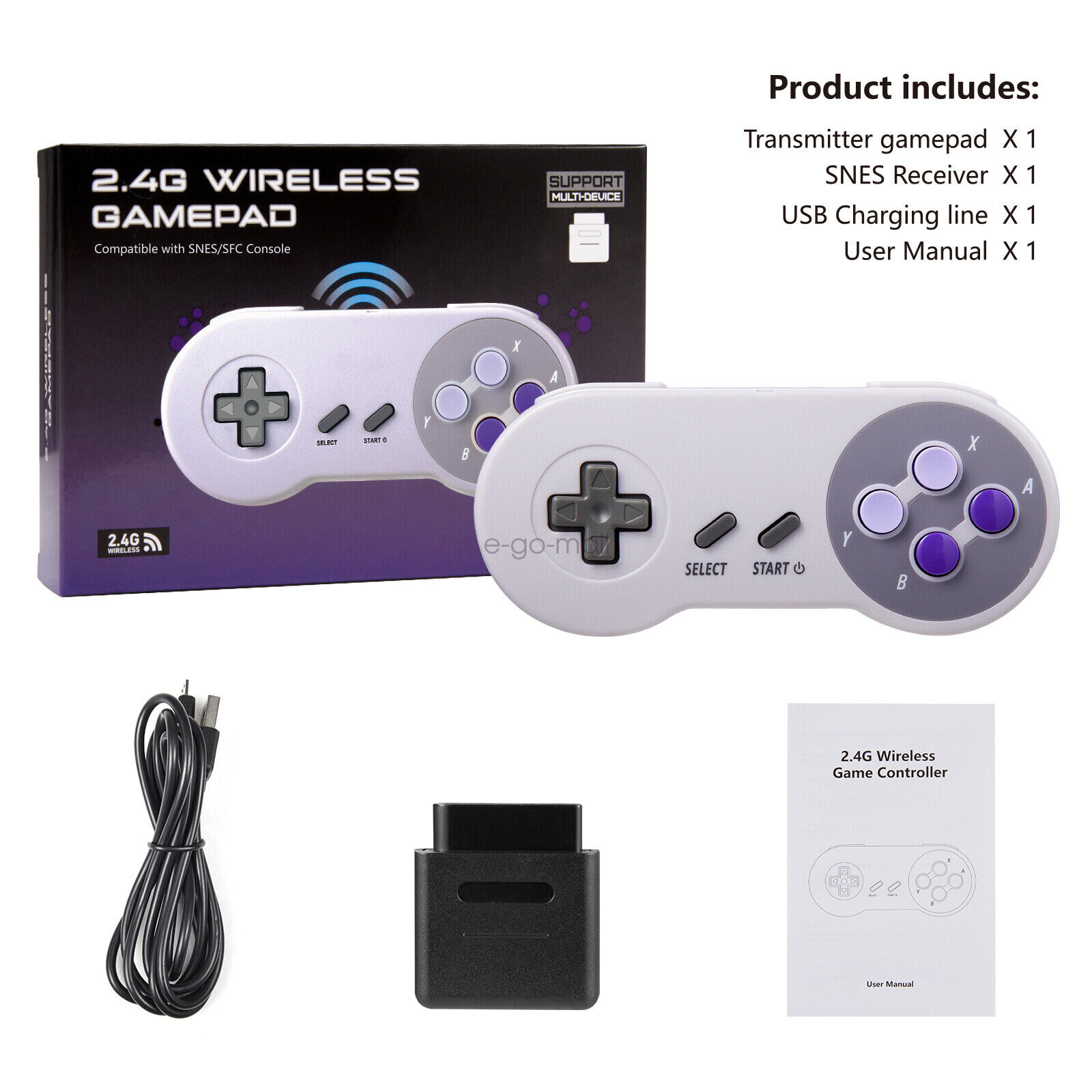 2 PCS Wireless Super Famicom Controller for Super Nintendo Entertainment System