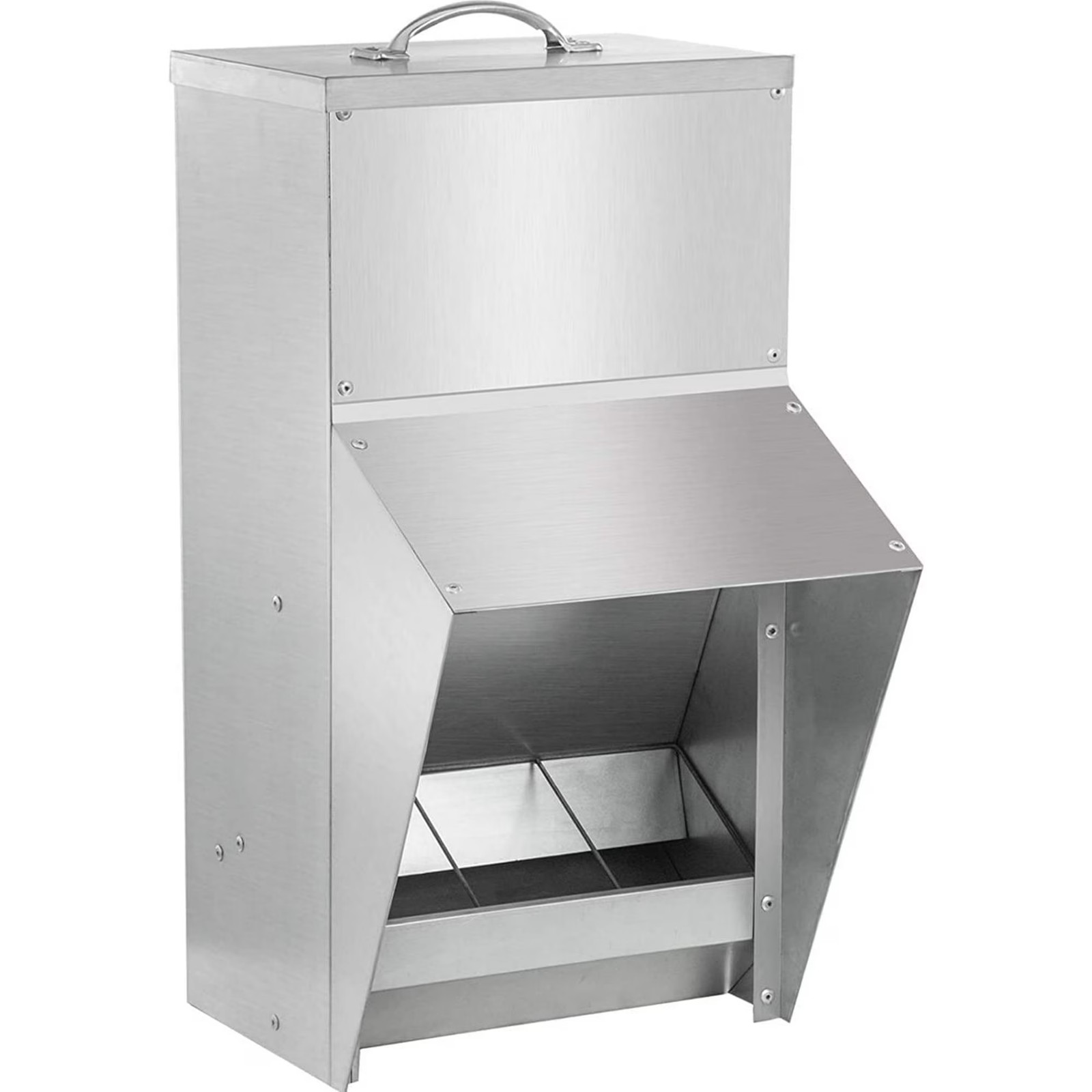11.5-55lbs Galvanized Chicken Poultry Feeder Rat, Weather Proof 8.3”x6.3”x12.9”