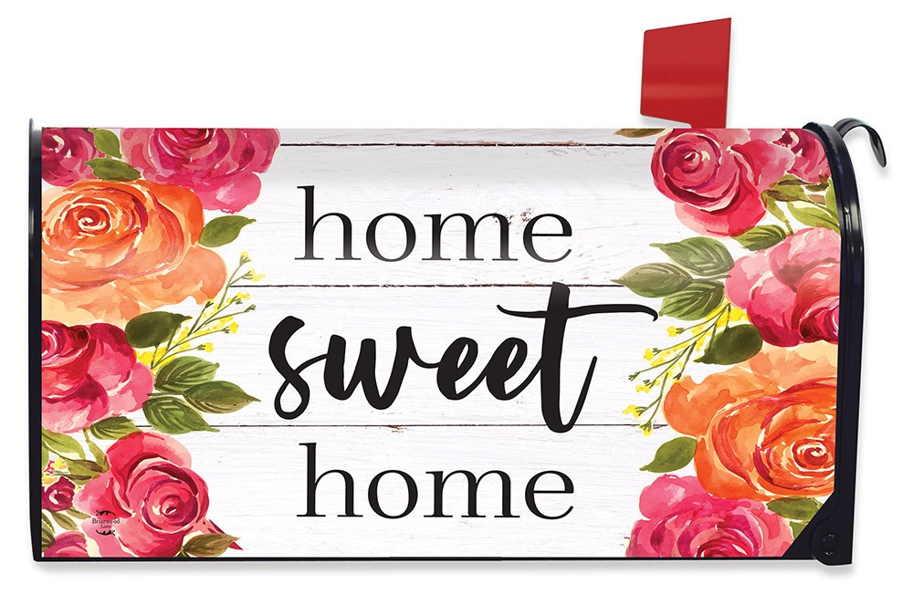 Briarwood Lane Farmhouse Home Sweet Home Floral Mailbox Cover