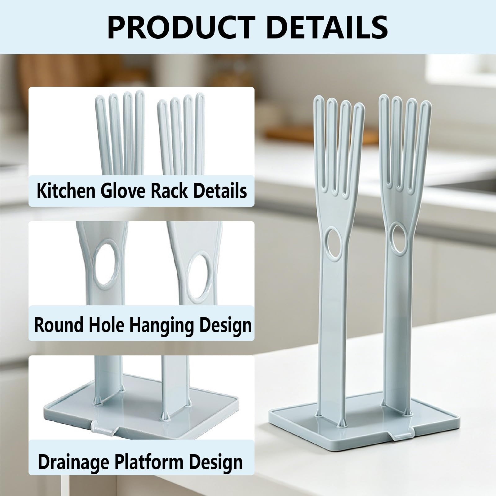 Kitchen Gloves Holder, Reusable Plastic Glove Drying Rack, Rubber Mitten Drye...