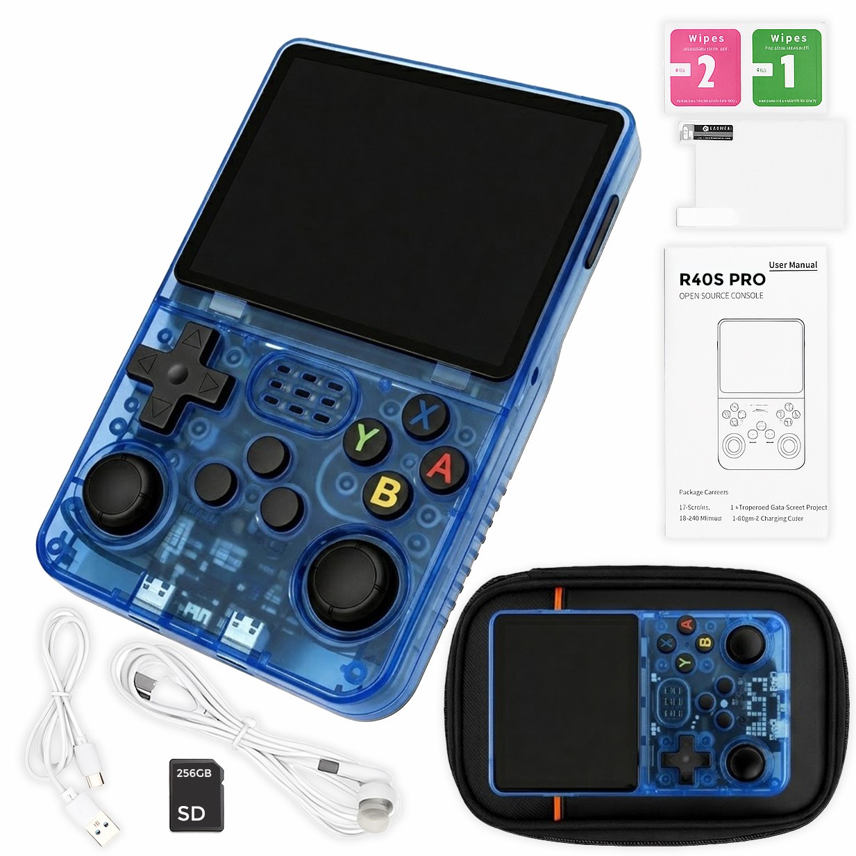 R36S R40S PRO Handheld Console 3.5 Inch IPS Screen Open Source Linux Portable