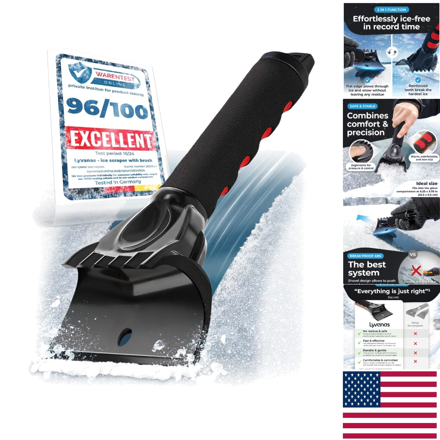 Professional Ice Scraper for Cars - Lightweight, Fast & Strong Performance