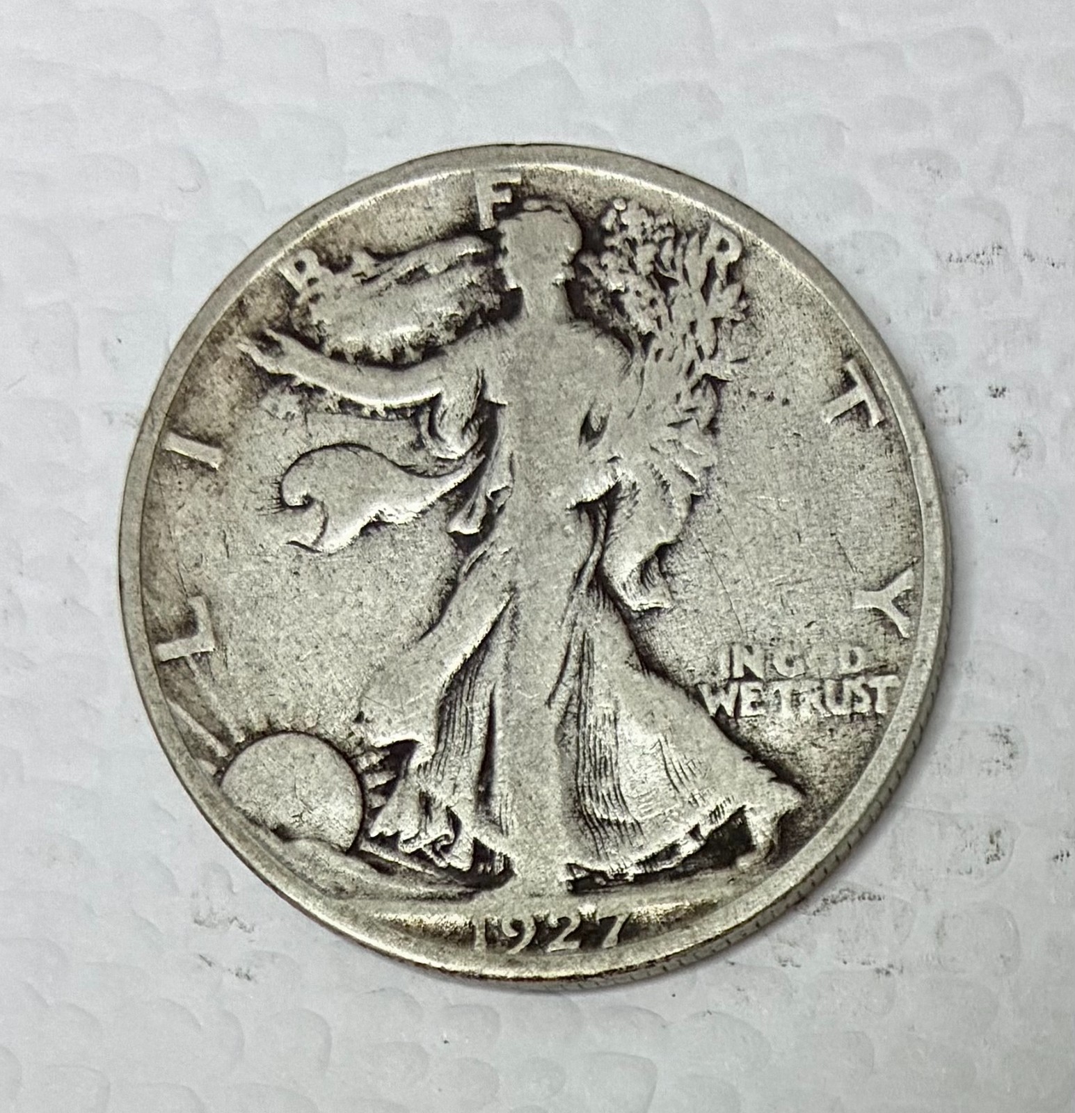 1927-S Silver Walking Liberty Half Dollar, VG+ Condition, Better Date!
