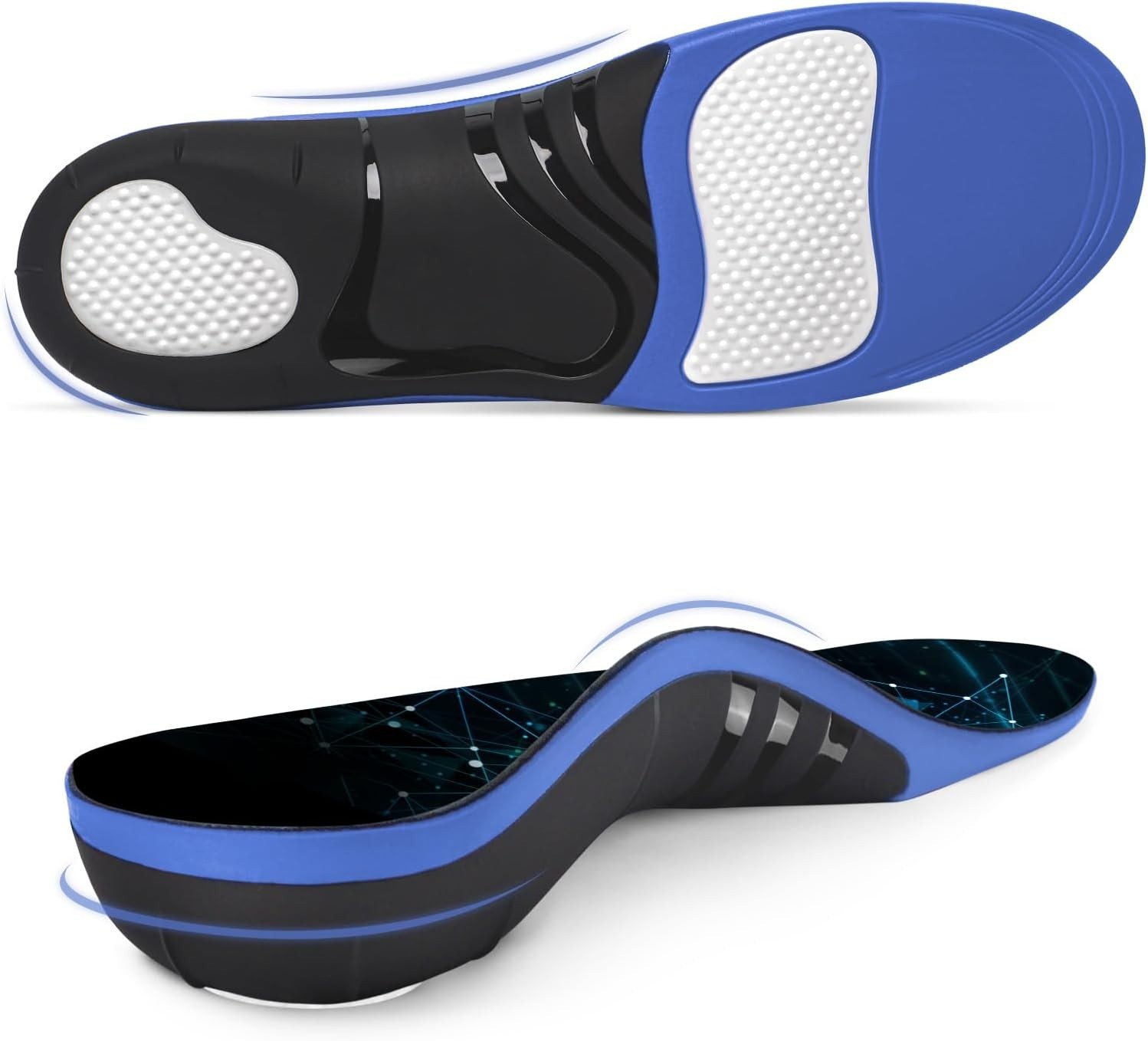 Plantar Fasciitis Insoles, 220+ lbs High Arch Support Inserts for Men Women, Pai