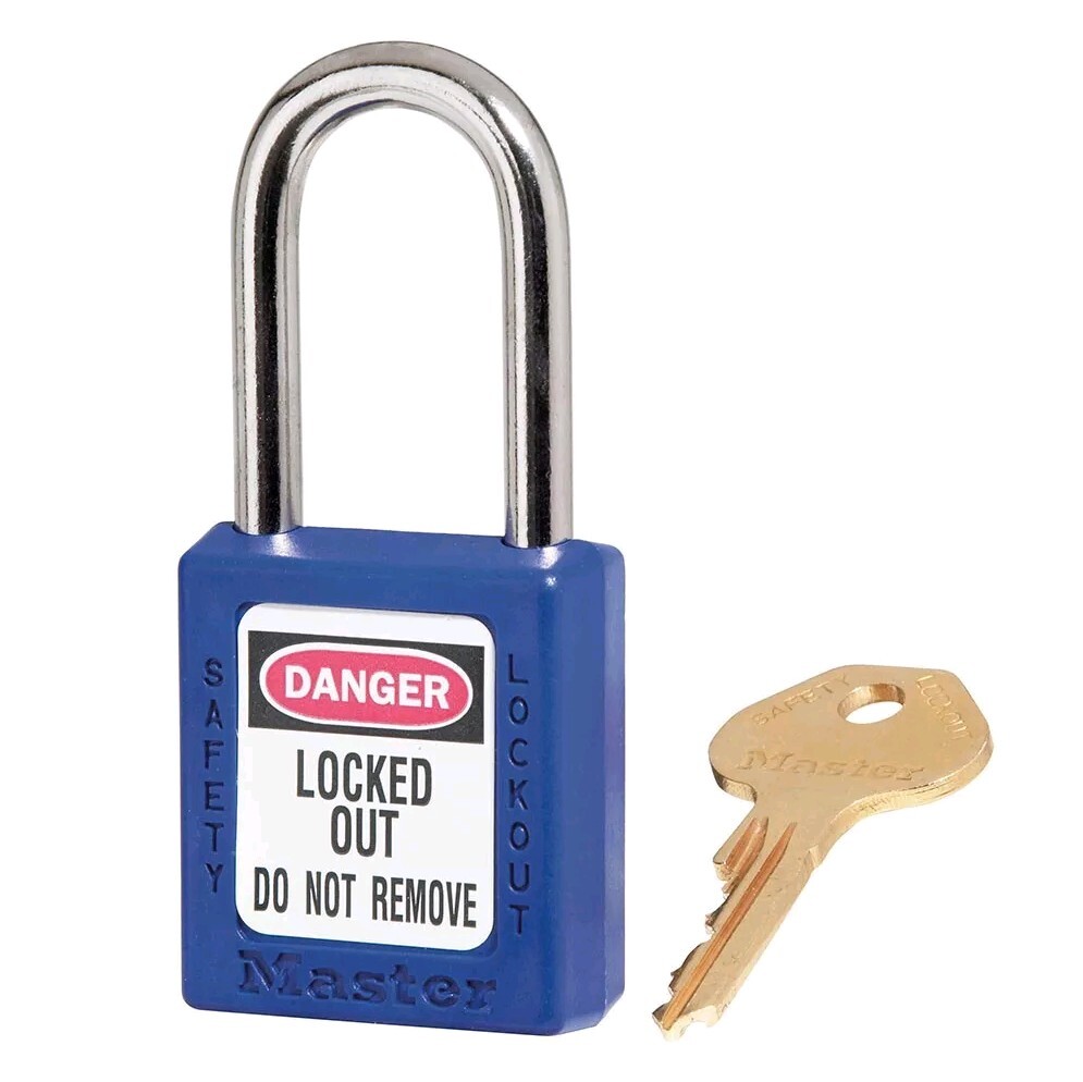 2 MasterLock 410BLUE Non-Conductive Blue Safety Lockout Keyed Different Padlock