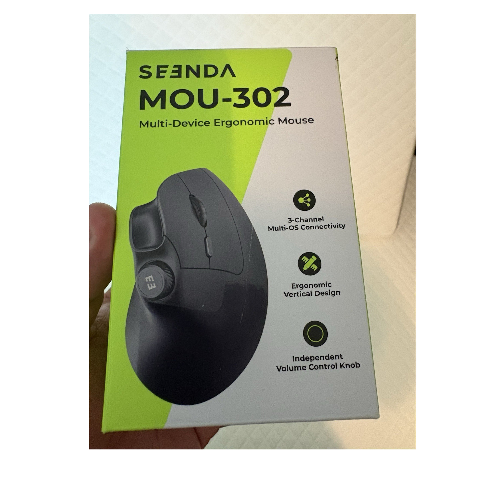 SEENDA MOU-302 Wireless Bluetooth Ergonomic Vertical Optical Mouse 2400 DPI