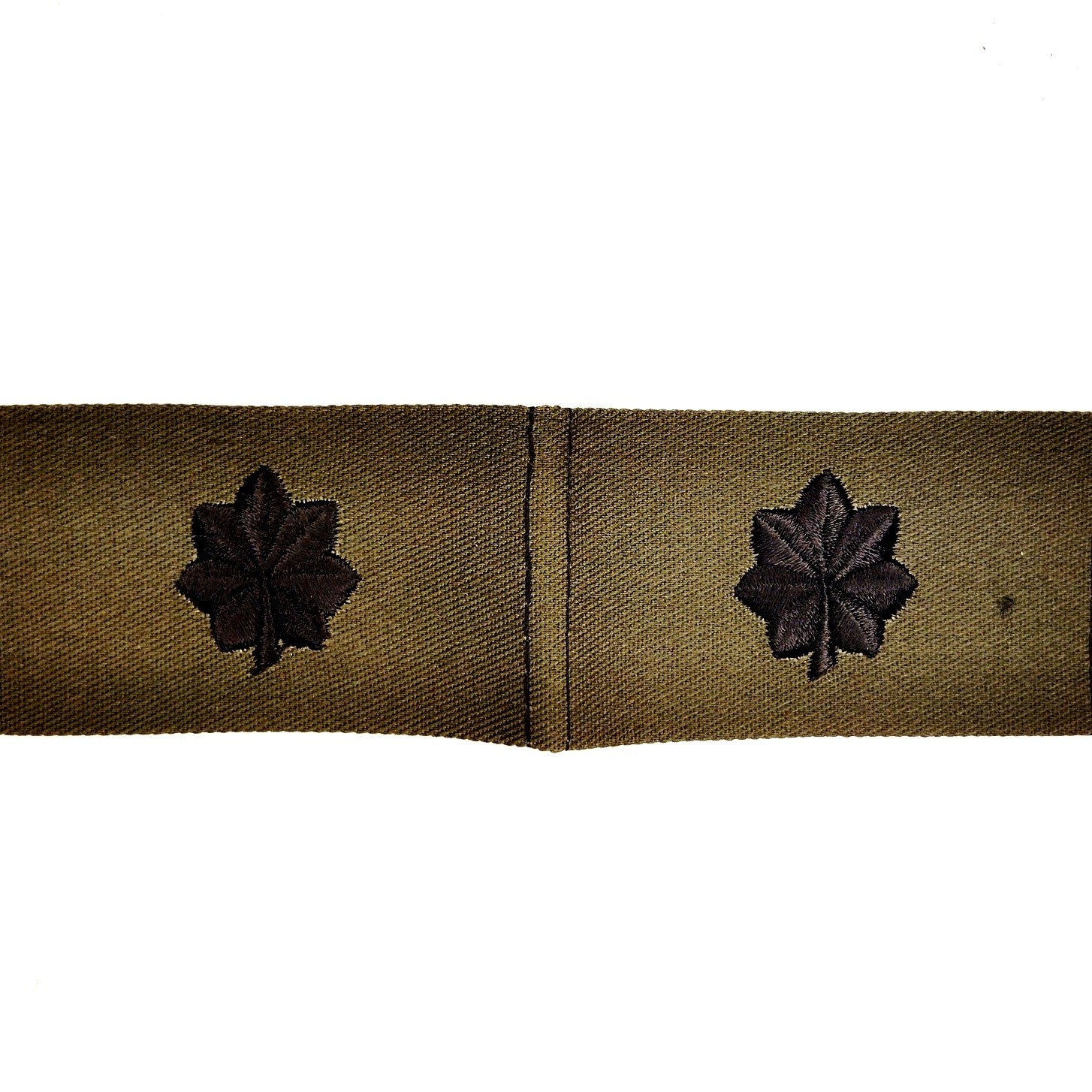 US O‑5 Rank Insignia Subdued Black on ODG Folded Twill, Pair (N CDR / LT COL)