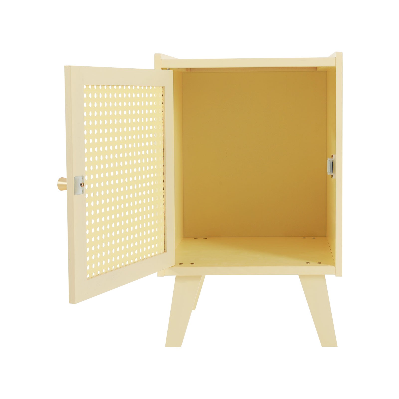 Bamboo Bedside Table End Table Storage Modern Bedside Table 12.2x11.81x20.07 in