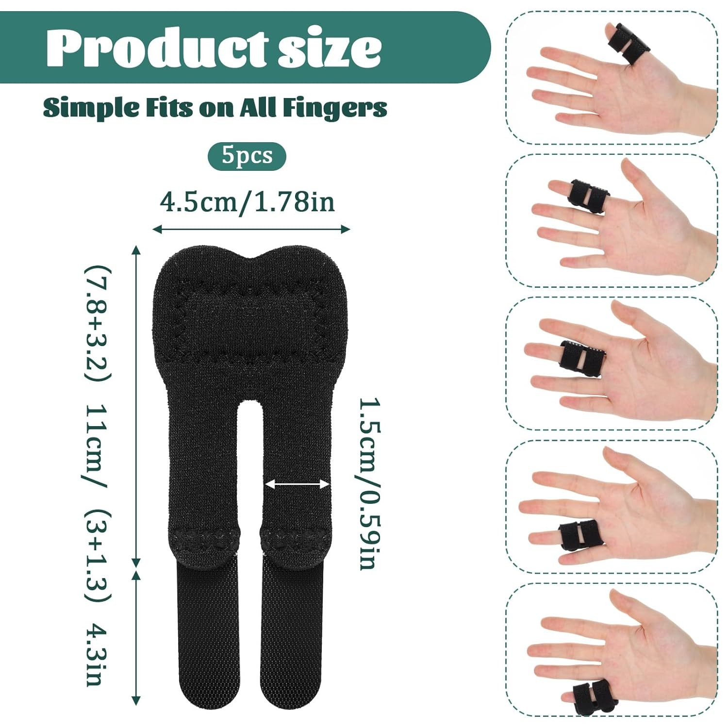 5 Pcs Trigger Thumb Splints, Finger Brace for Straightening or Support