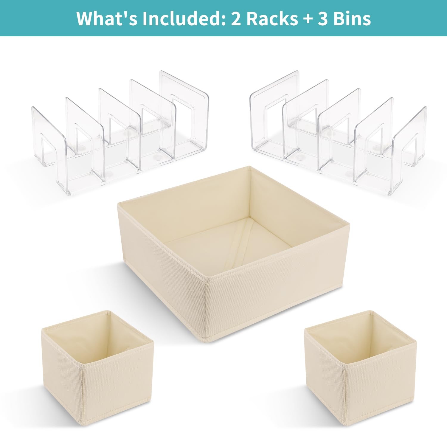 YILEGSYO 5 Pack Drawer Organizer Clothes, Foldable Baby Transparent